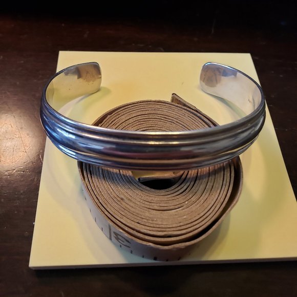 Vintage Contemporary 925 Bangle Cuff Bracelet - Picture 2 of 5